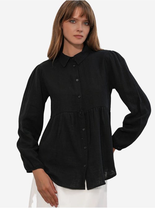 Camisa oversize de algodón de manga larga bdart - Kiabi Camisa oversize de algodón de manga larga bdart - Kiabi