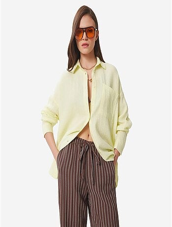 Camisa oversize de algodón texturizado con bolsillo istanbul