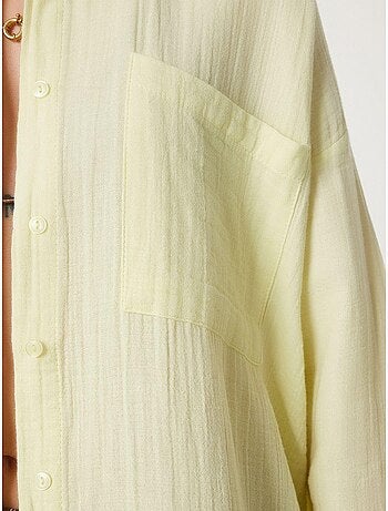Camisa oversize de algodón texturizado con bolsillo istanbul