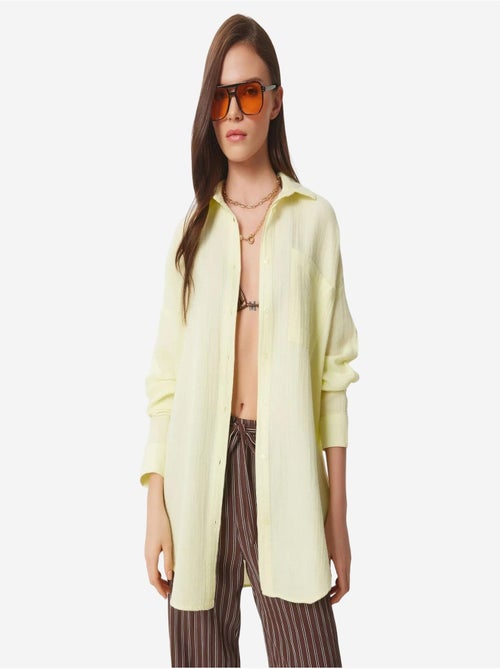 Camisa oversize de algodón texturizado con bolsillo istanbul - Kiabi Camisa oversize de algodón texturizado con bolsillo istanbul - Kiabi