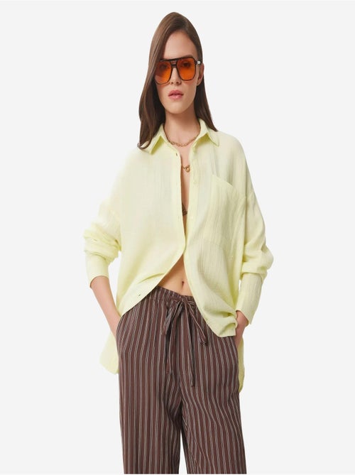 Camisa oversize de algodón texturizado con bolsillo istanbul - Kiabi Camisa oversize de algodón texturizado con bolsillo istanbul - Kiabi