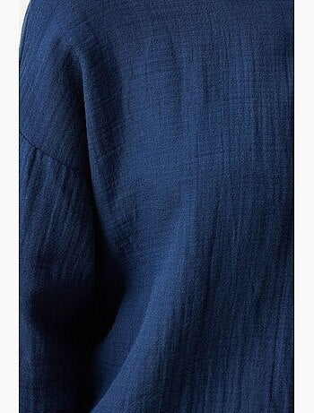 Camisa oversize de algodón texturizado con bolsillo istanbul