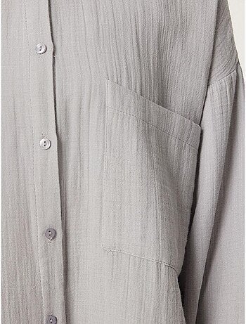 Camisa oversize de algodón texturizado con bolsillo istanbul
