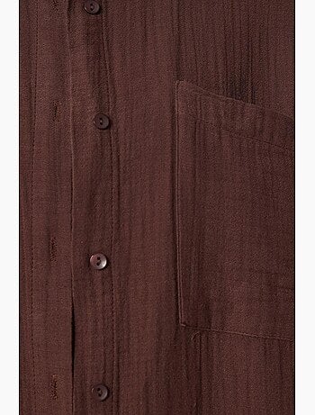 Camisa oversize de algodón texturizado con bolsillo istanbul