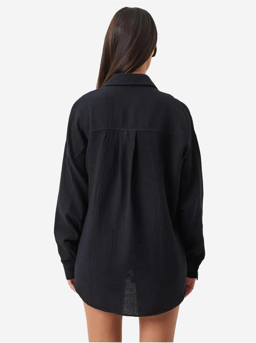 Camisa oversize de algodón texturizado con bolsillo istanbul - Kiabi Camisa oversize de algodón texturizado con bolsillo istanbul - Kiabi