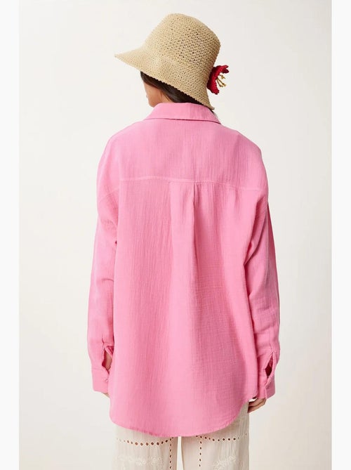 Camisa oversize de algodón texturizado con bolsillo istanbul - Kiabi Camisa oversize de algodón texturizado con bolsillo istanbul - Kiabi