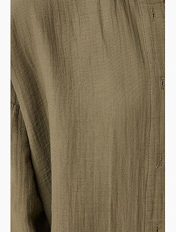Camisa oversize de algodón texturizado con bolsillo istanbul