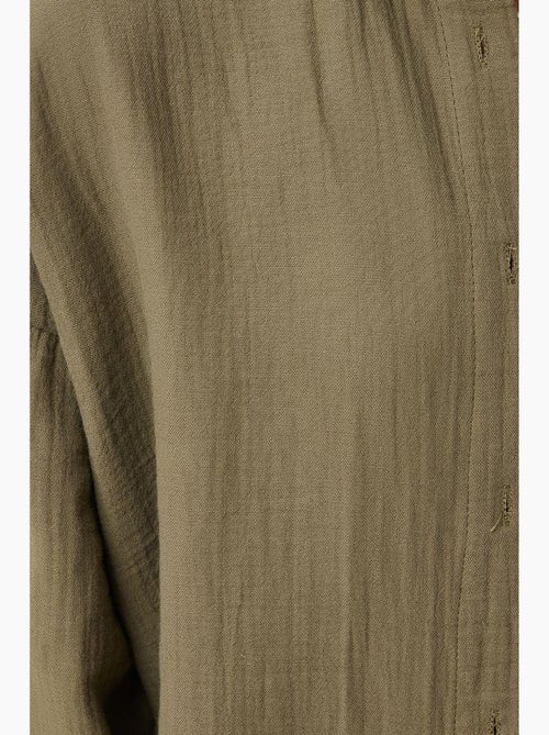 Camisa oversize de algodón texturizado con bolsillo istanbul - Kiabi Camisa oversize de algodón texturizado con bolsillo istanbul - Kiabi
