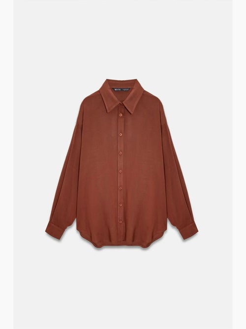 Camisa oversize de crepé con botones dilvin - Kiabi Camisa oversize de crepé con botones dilvin - Kiabi