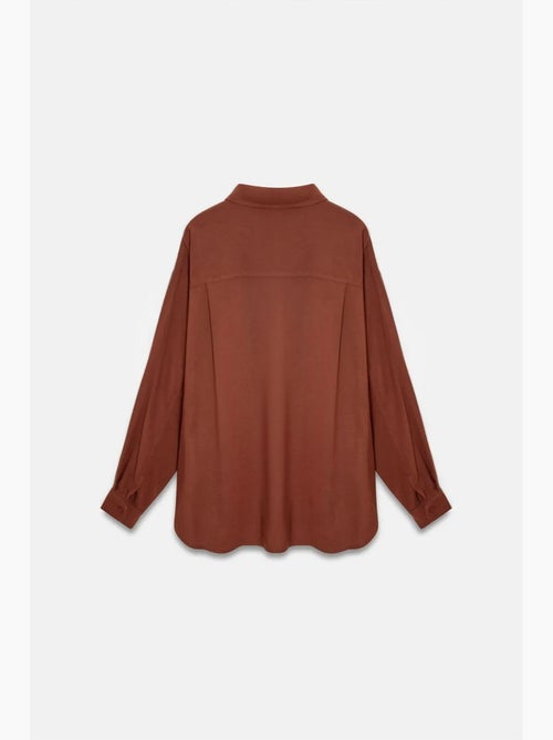 Camisa oversize de crepé con botones dilvin - Kiabi Camisa oversize de crepé con botones dilvin - Kiabi