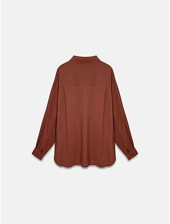 Camisa oversize de crepé con botones