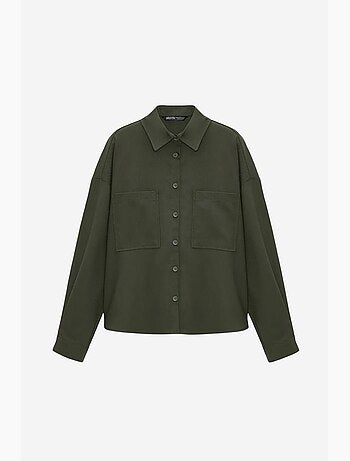 Camisa oversize de crepé con cierre de botones delantero dilvin