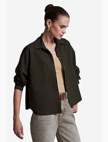 Camisa oversize de crepé con cierre de botones delantero dilvin