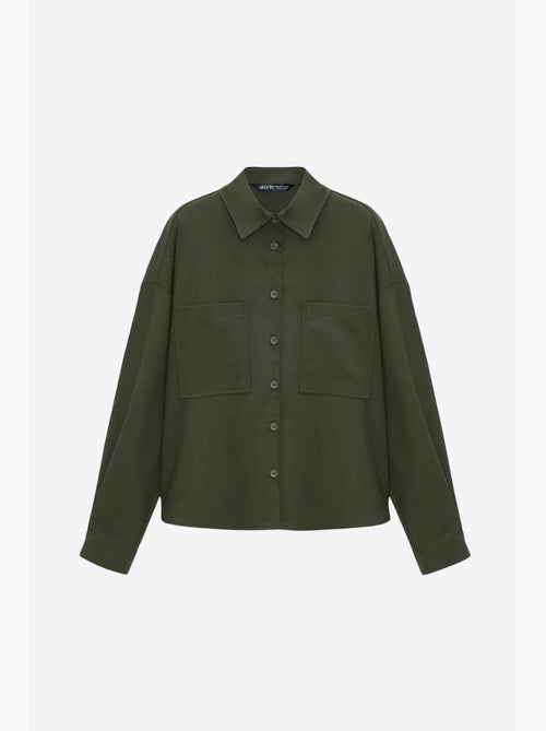 Camisa oversize de crepé con cierre de botones delantero dilvin - Kiabi Camisa oversize de crepé con cierre de botones delantero dilvin - Kiabi