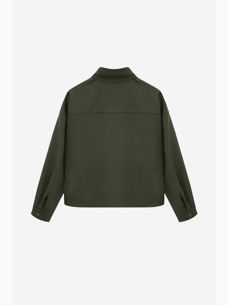 Camisa oversize de crepé con cierre de botones delantero dilvin Caqui - Kiabi