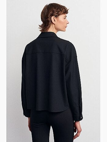 Camisa oversize de crepé con cierre de botones delantero dilvin