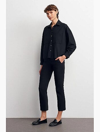 Camisa oversize de crepé con cierre de botones delantero dilvin