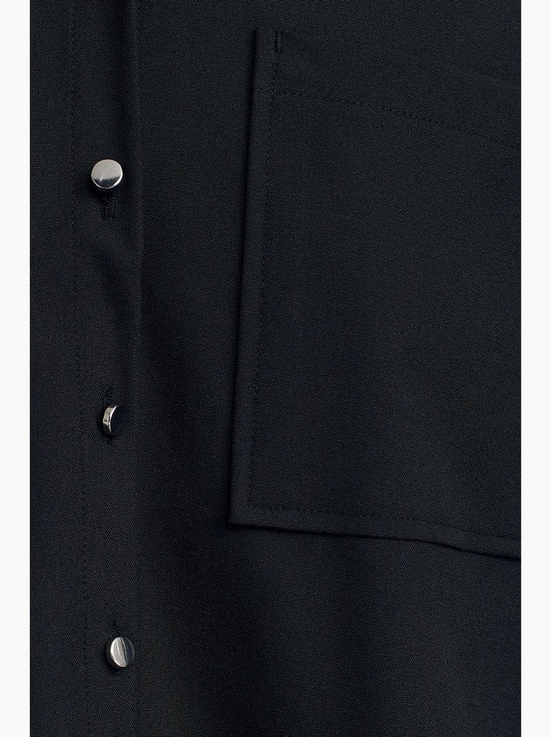 Camisa oversize de crepé con cierre de botones delantero dilvin Negro - Kiabi