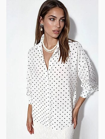 Camisa oversize de crepé con lunares bdart
