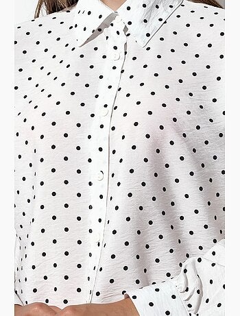 Camisa oversize de crepé con lunares bdart