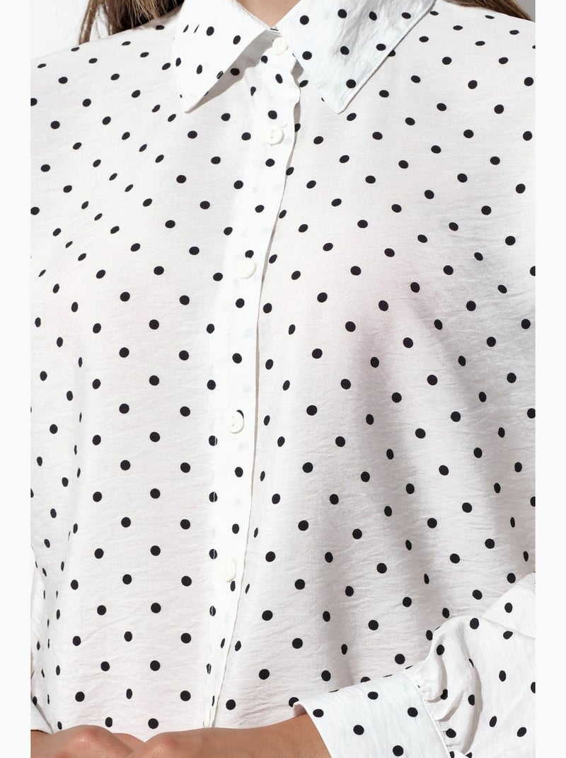 Camisa oversize de crepé con lunares bdart Blanco - Kiabi