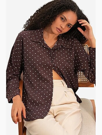 Camisa oversize de crepé con lunares bdart
