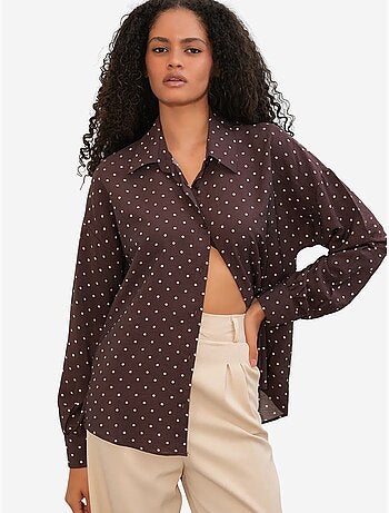 Camisa oversize de crepé con lunares bdart