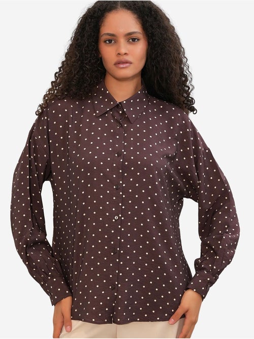 Camisa oversize de crepé con lunares bdart - Kiabi Camisa oversize de crepé con lunares bdart - Kiabi