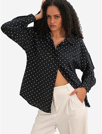 Camisa oversize de crepé con lunares bdart