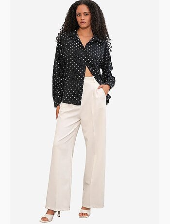 Camisa oversize de crepé con lunares bdart
