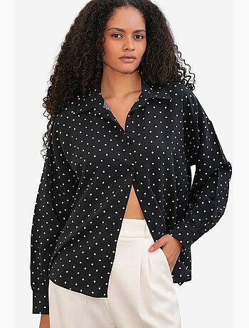 Camisa oversize de crepé con lunares bdart