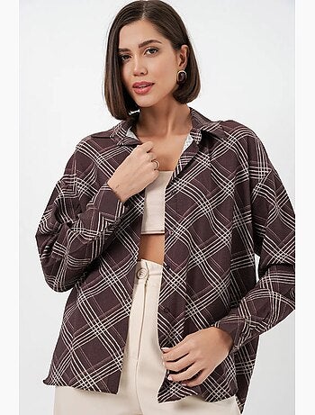 Camisa oversize de cuadros con botones bdart