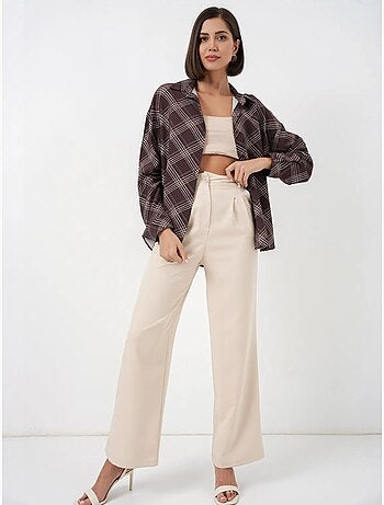 Camisa oversize de cuadros con botones bdart