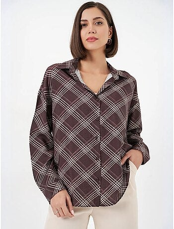 Camisa oversize de cuadros con botones bdart