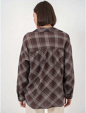 Camisa oversize de cuadros con botones bdart