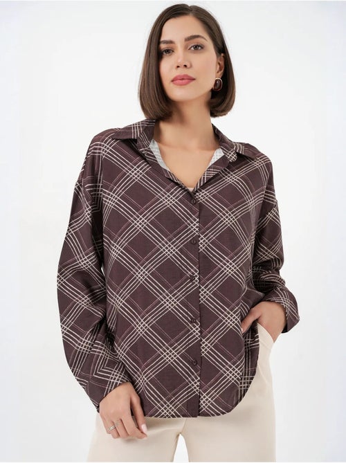Camisa oversize de cuadros con botones bdart - Kiabi Camisa oversize de cuadros con botones bdart - Kiabi