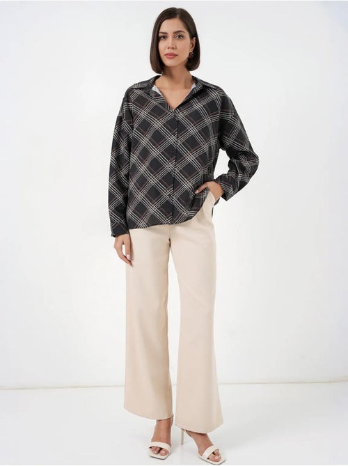 Camisa oversize de cuadros con botones bdart - Kiabi Camisa oversize de cuadros con botones bdart - Kiabi