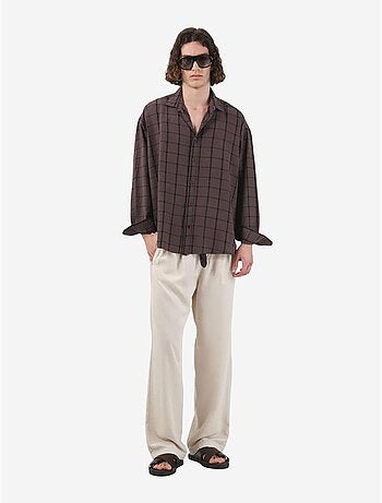 Camisa oversize de cuadros con botones giesto