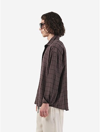 Camisa oversize de cuadros con botones giesto