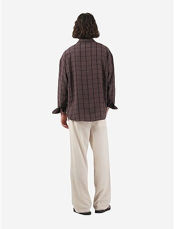 Camisa oversize de cuadros con botones giesto