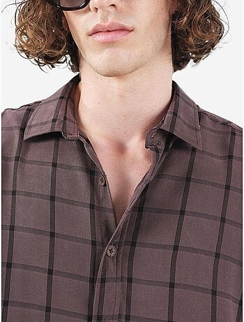 Camisa oversize de cuadros con botones giesto