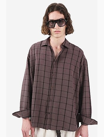 Camisa oversize de cuadros con botones giesto