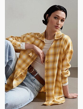 Camisa oversize de cuadros de manga larga dilvin