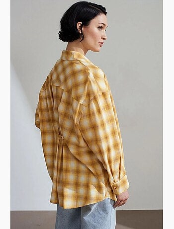 Camisa oversize de cuadros de manga larga dilvin