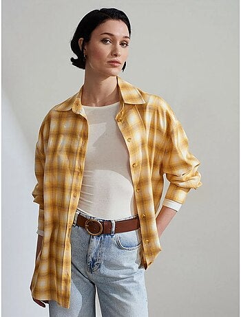 Camisa oversize de cuadros de manga larga dilvin