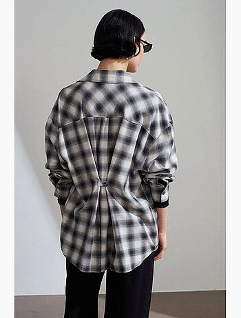 Camisa oversize de cuadros de manga larga dilvin