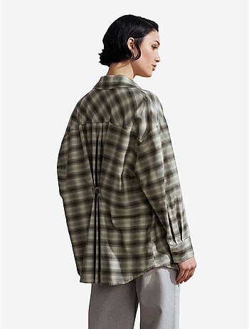 Camisa oversize de cuadros de manga larga dilvin