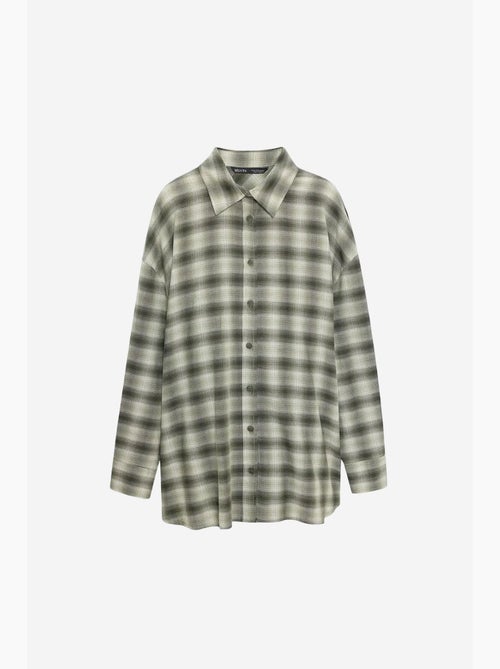 Camisa oversize de cuadros de manga larga dilvin - Kiabi Camisa oversize de cuadros de manga larga dilvin - Kiabi