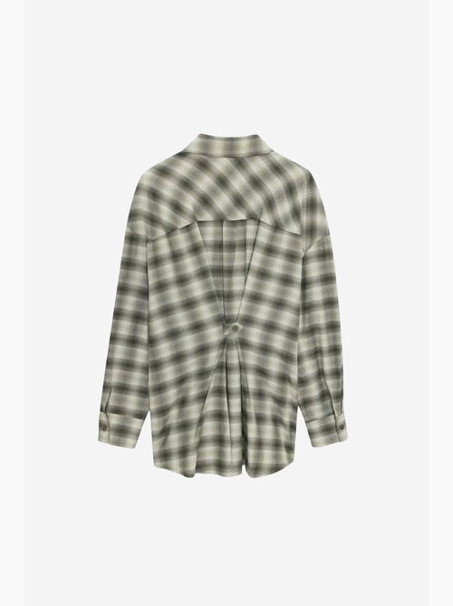 Camisa oversize de cuadros de manga larga dilvin - Kiabi Camisa oversize de cuadros de manga larga dilvin - Kiabi