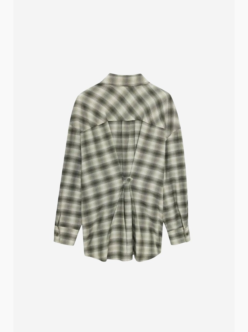 Camisa oversize de cuadros de manga larga dilvin Multicolor - Kiabi